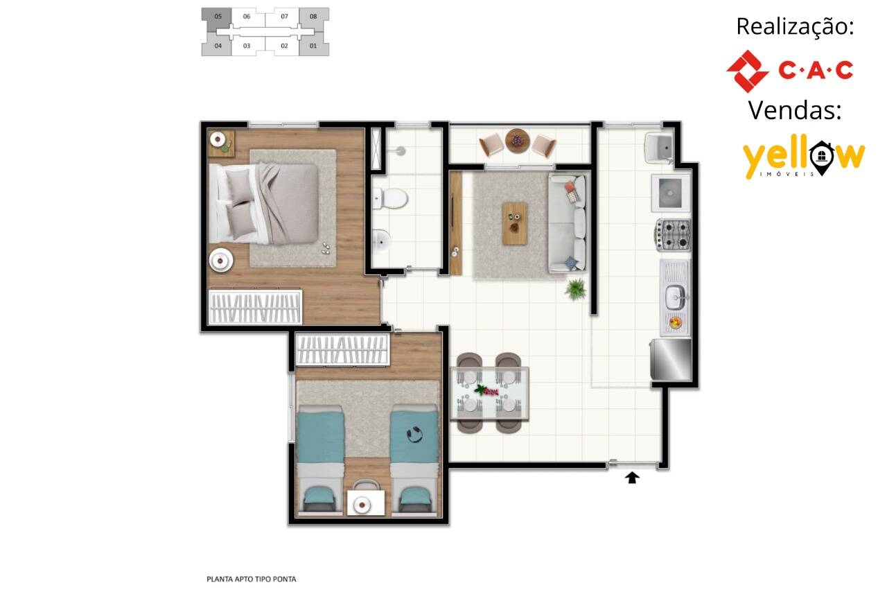 Apartamento à venda com 2 quartos, 47m² - Foto 5